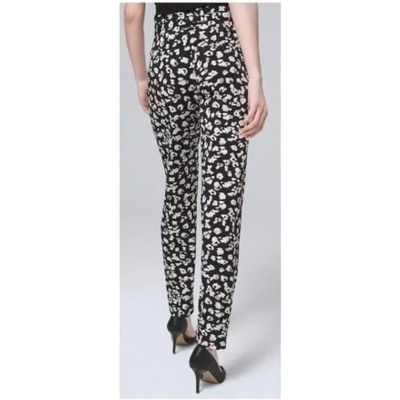 WHBM Matte Jersey Animal Confetti Black Tapered Ankle Pants Size XS Long 🤍🖤🤎 - Picture 3 of 16